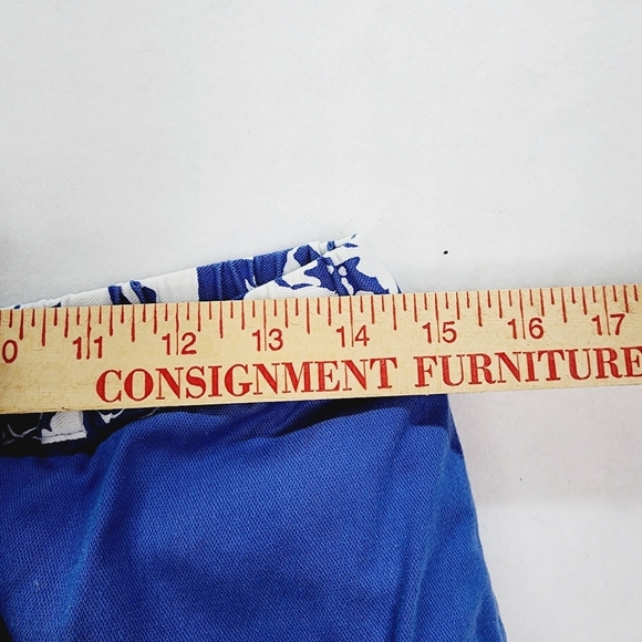 Vintage Orvis Cropped Capri Pants Blue Size 10 Women's Elastic Waist Floral - Picture 8 of 12